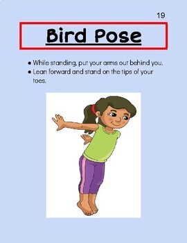 Yoga Balance and Stretch Poses PDF Printable Cards with Picture and  Description