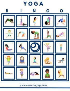 Yoga Bingo Game! by Susan Rose Yoga | TPT