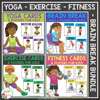 Preview of Yoga - Brain Break - Exercise - Fitness Card Bundle