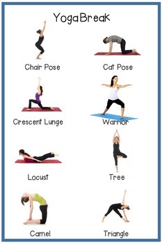 yoga break posters middlehigh school by vanessa ghiringhelli tpt