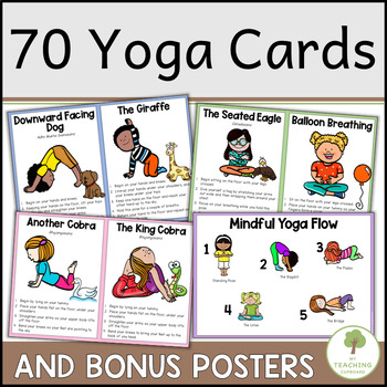 Yoga Cards – 70 Illustrated Yoga Poses - BONUS Flow Posters