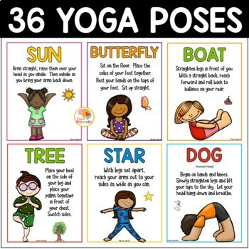 yoga cards for kids printable yoga poses posters calm corner