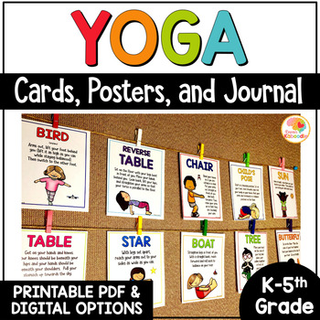 Preview of Yoga Pose Cards for Kids | Yoga Poses Flow Posters | Calming Strategies Visuals