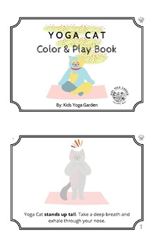 Preview of Yoga Cat Color & Play Book