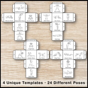 yoga dice games in color and black white by kids adventure yoga