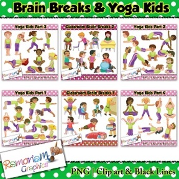 Preview of Yoga Kids Clip art Bundle