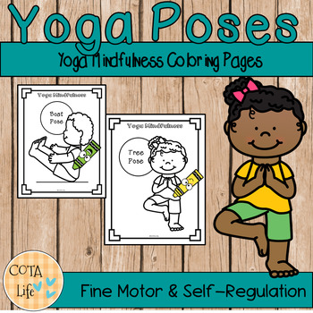 Kids Yoga Pose Coloring Pages Set #4 by Teach Simple