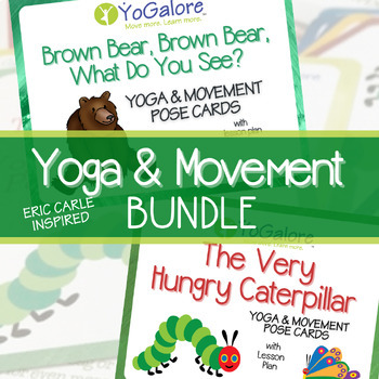 Preview of Yoga & Movement Cards Based on Books by Eric Carle BUNDLE
