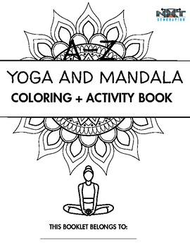 Preview of Yoga Pose and Mandala Coloring + Activity Book