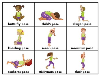 Yoga Poses 2: Printable Posters, Flashcards, Coloring Pages & Pocket Chart Cards