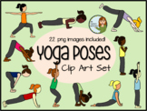 Yoga Poses Clip Art Set - 22 .png images