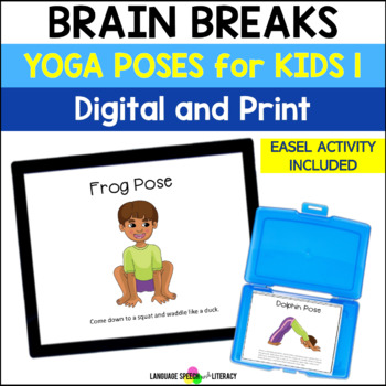 Preview of Yoga Pose Cards for Kids, Yoga Poses Poster, Calming Strategies Visuals