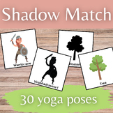 Yoga Poses Names Shadow Matching Cards in English and Sans