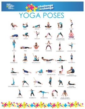 Yoga Poses Poster 8 5 X 11 Updated 07 2021 By Challenge To Change