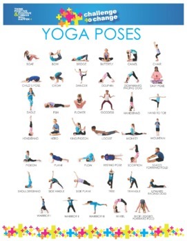 yoga poses poster 8 5 x 11 updated 10 2021 by challenge to change