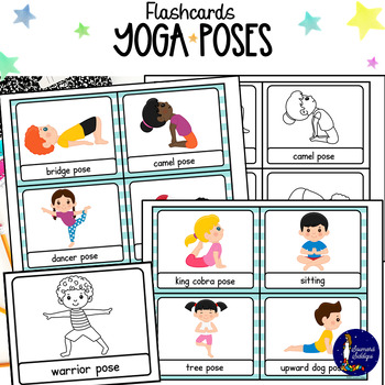 YOGA POSES 30 Montessori Cards Flash Cards Nomenclature Flashcards