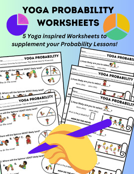 Preview of Yoga Probability Activity Worksheets, OT, PT, Math, Movement, Exercise.