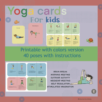 Preview of Yoga cards for kids  any day activities  Printable