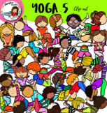 Yoga clip art big set 5- Big set of 64 graphics!
