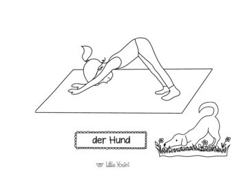 Preview of Yoga dog coloring page