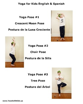 Preview of Yoga for Kids in English and Spanish
