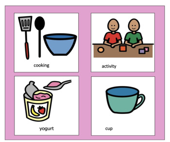 Preview of Yogurt Cup (Parfait) // Core Word Recipe (Boardmaker)