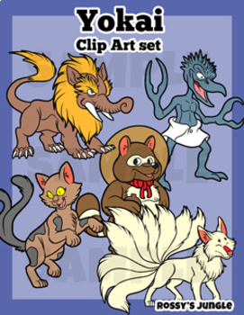 Preview of Yokai or Japanese Mythological creatures Clip Art