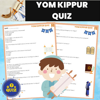 Preview of Yom Kippur Quiz | Yom Kippur Trivia Questions | Jewish Holiday Quiz