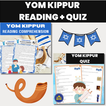 Preview of Yom Kippur Reading and Quiz Bundle | Jewish Holiday Activities