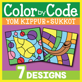 Yom Kippur + Sukkot Color by Code Worksheets | Color by Nu