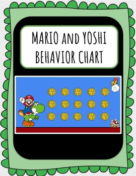 Preview of Yoshi Coins Behavior Sticker Chart PBIS Positive Reinforcement *Super Mario*