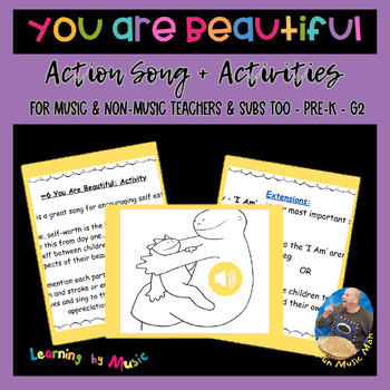 Preview of You Are Beautiful: Action Song & Activities: Pre-K - G2