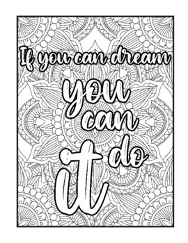 IF YOU CAN DREAM YOU CAN DO IT EASY COLORING BOOK ADULT OR TEEN