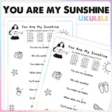 You Are My Sunshine Ukulele Chords Song Sheet Ukulele TAB 