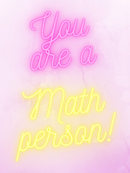Preview of You Are a Math Person! Poster