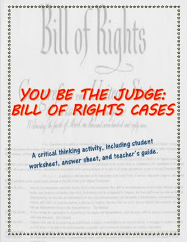 Preview of You Be the Judge - analyzing Supreme Court cases on the Bill of Rights