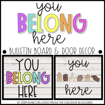 Preview of You Belong Here - Bulletin Board and Door Décor Set
