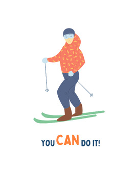 Preview of You CAN do it! Ski Motif