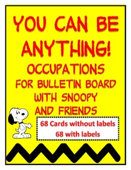Preview of You Can Be Anything! Occupations with Snoopy, Bulletin Board, Social Studies sm