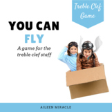 Note Reading Game for the treble clef staff {You Can Fly}