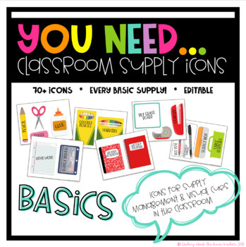 Preview of You Need Classroom Supply Icon BASICS