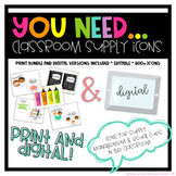 You Need Icons Print and Digital MEGA Bundle | Assignment Slides