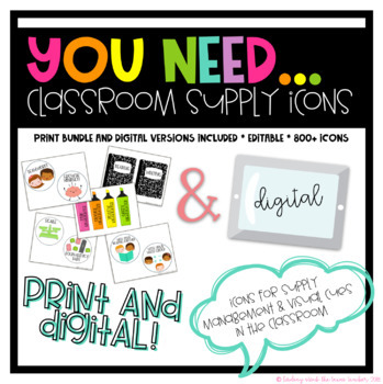 Preview of You Need Icons Print and Digital MEGA Bundle | Assignment Slides