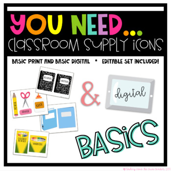 Preview of You Need Supply Icons Print & Digital BASICS