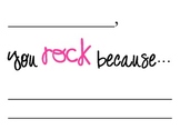 You Rock Because... Motivational Dry Erase Classroom Sign