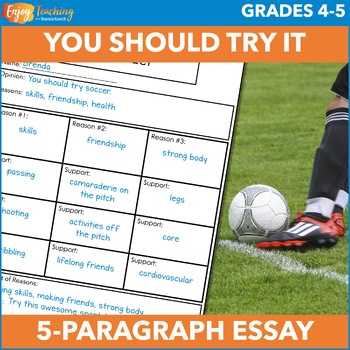 Preview of 5-Paragraph Persuasive Essay Unit - Argumentative Writing Prompt 4th & 5th Grade