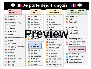 Preview of You already speak French - First days of French class - Chat mat