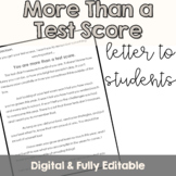 You are more than a test score | Editable letter to students