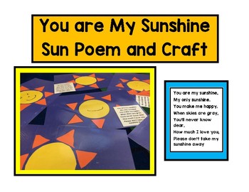 Preview of You are my Sunshine craft and poem