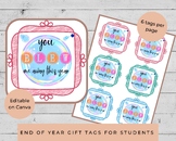 You blew me away gift tag, end of school year printable gift tag